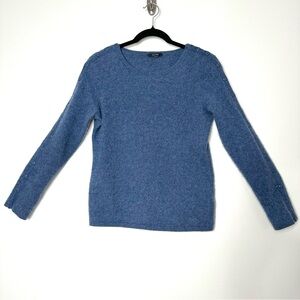 Quiet Luxury Slate Blue 100% Cashmere Old Money Crewneck Classic Feminine Preppy